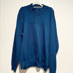Duluth Trading Coolerino Sweater Teal Blue Sweat Wicking NEW Mens 2XL